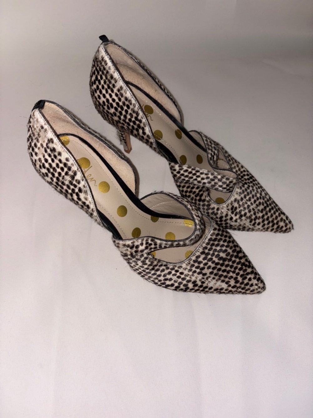 Boden Pointed D'Orsay Pumps in Black and White Size‎ 9